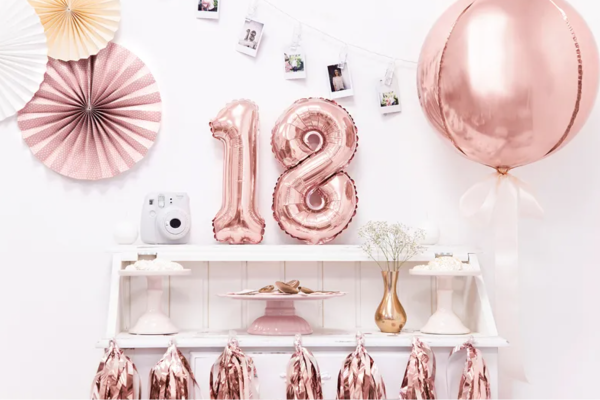 XL Folienballon Orbz - Roségoldene Kugel - ø 40cm